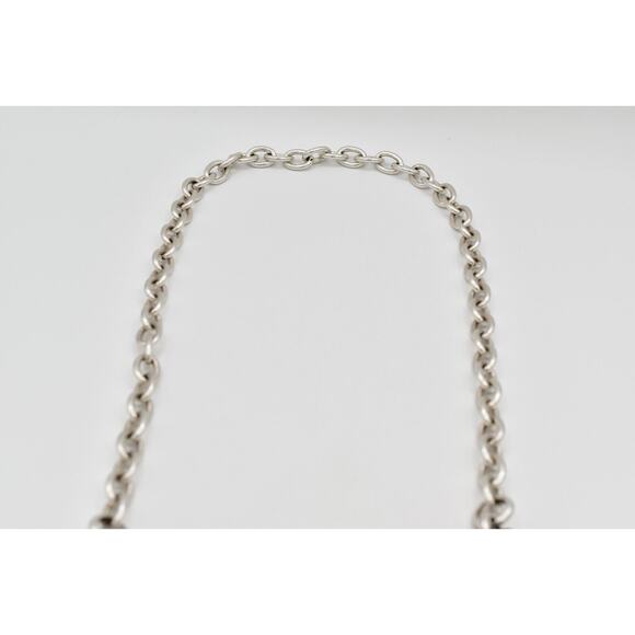 Brighton Gloss Chain Black Silver Tone Floral Size Medium 33\